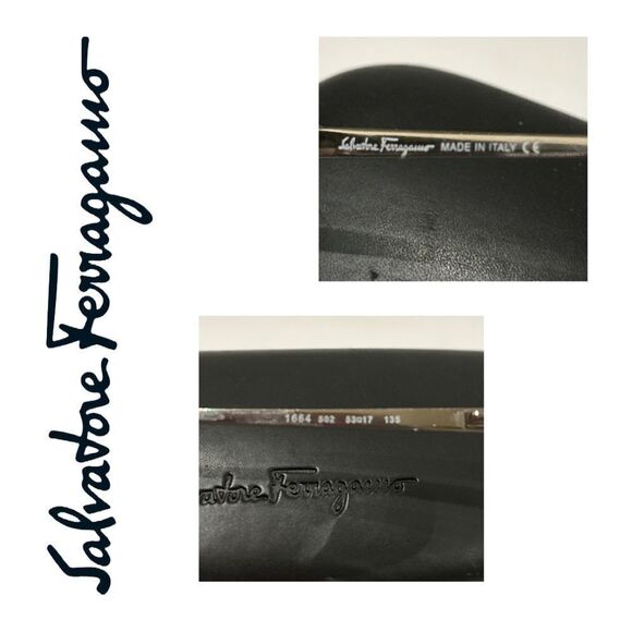 Salvatore Ferragamo Metal Frame Prescription Glasses with‎ Leather Case - Picture 3 of 3